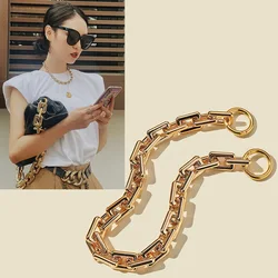 60cm Silver Gold Plated Acrylic Purse Chain Strap Handbag Handles Diy Purse Replacement Chain for Shoulder Bag Handbags Straps