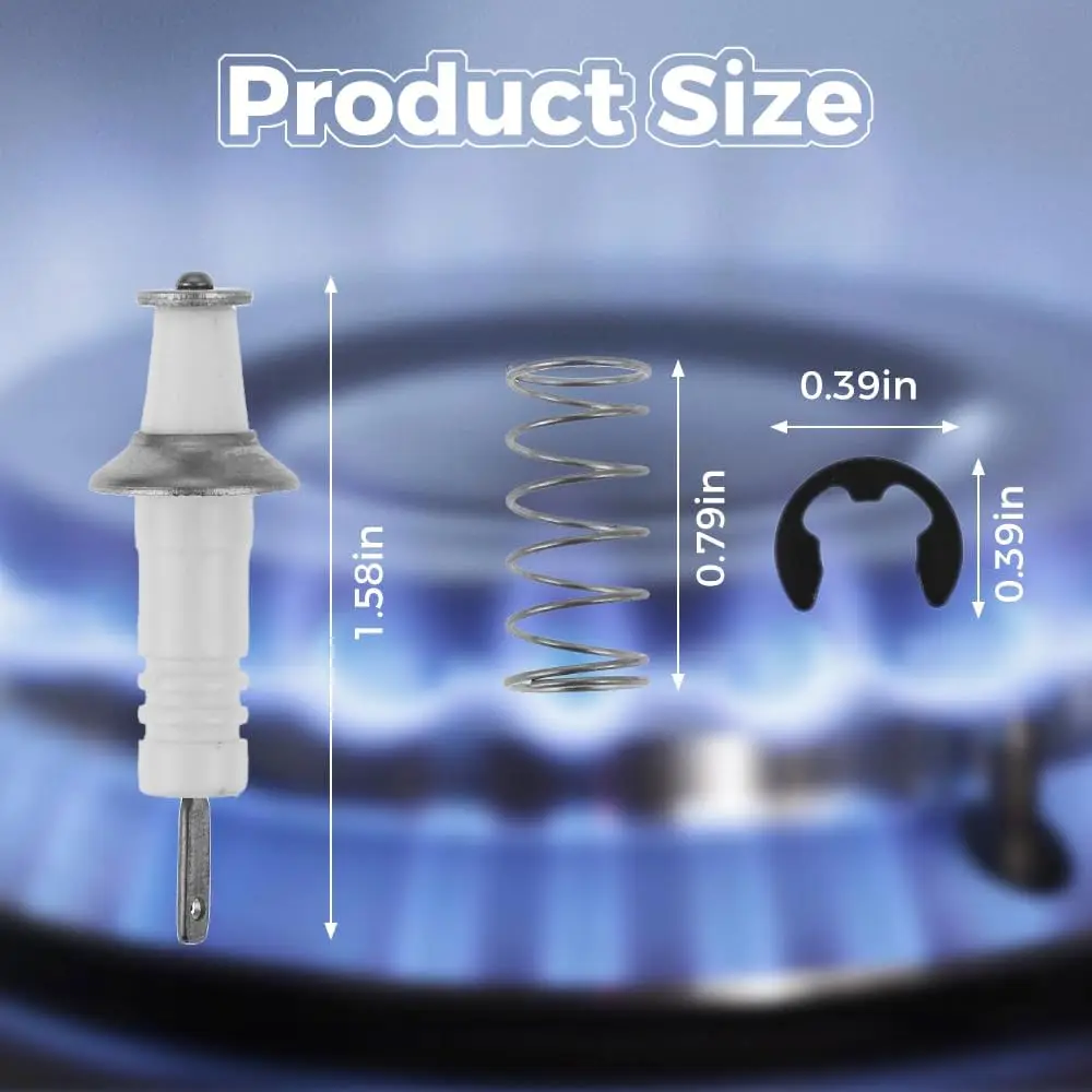 2Pcs PB040264 Burner Ignitor Gas Range Replacement Repair Electrode with Spring and Clip 9/12/15 K for Viking Range