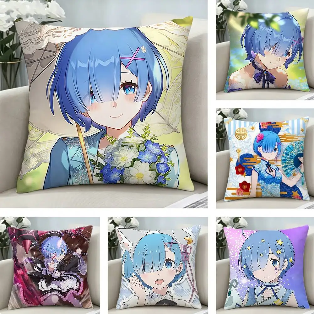 COOL Re Zero R-Rem Pillow Case Pattern Printed Pillowcase For Living Room Sofa Cushion Cover