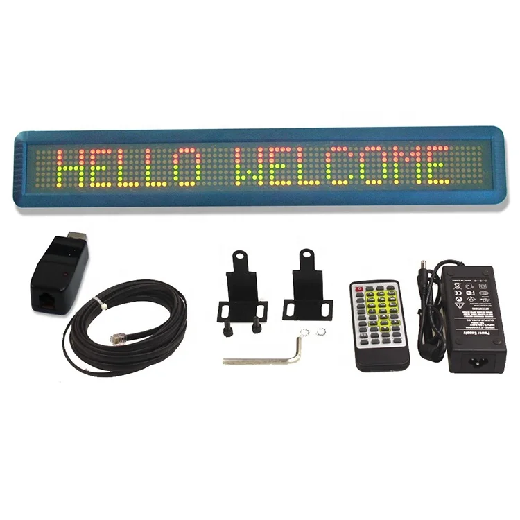 

Outdoor Led Display Programmable Scrolling Message Sign Board 7x80 LED Display P7.62 RGB Color Text