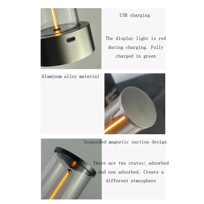 ABJY-Simple LED شحن خط ليلة ضوء اللمس USB شحن جو لمبة مكتب هدية مصباح جو الكم