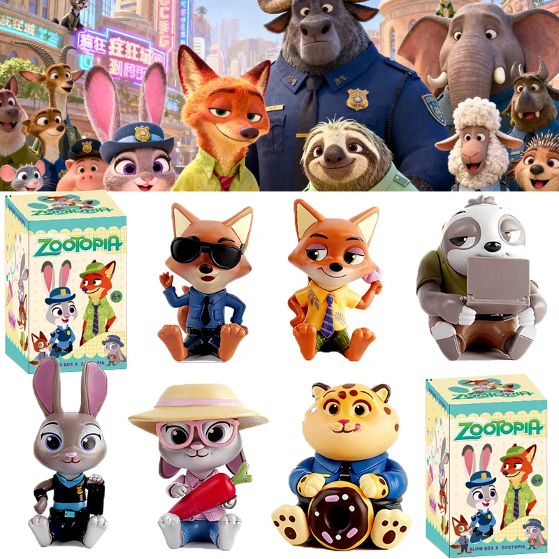 

ГОРЯЧАЯ ПРОДАЖА Zootopia слепая коробка Джуди Ник сидящая загадочная коробка мера фигурка аниме модель игрушки коллекция игрушек детские подарки на день рождения