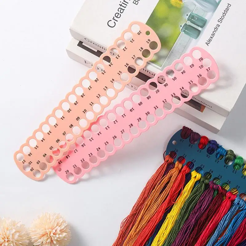 Embroidery Floss Organizer Craft Storage Holder 37-Hole Embroidery Thread Organizer PC Winding Board For DIY Sewing Storage