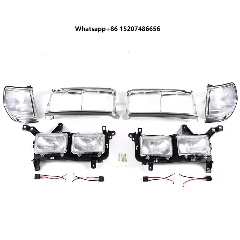New Front Car Lamp Surround Chrome Brackets Corner Lights LC80/FJ80 1990-1997
