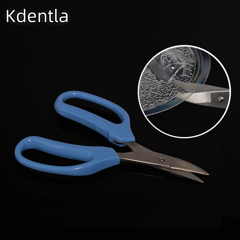 1pc Dental Invisible Correction Film Special Scissors for 1.0-2.0mm Soft/Hard Films Serrated Beak Orthodontic Diaphragm Scissors