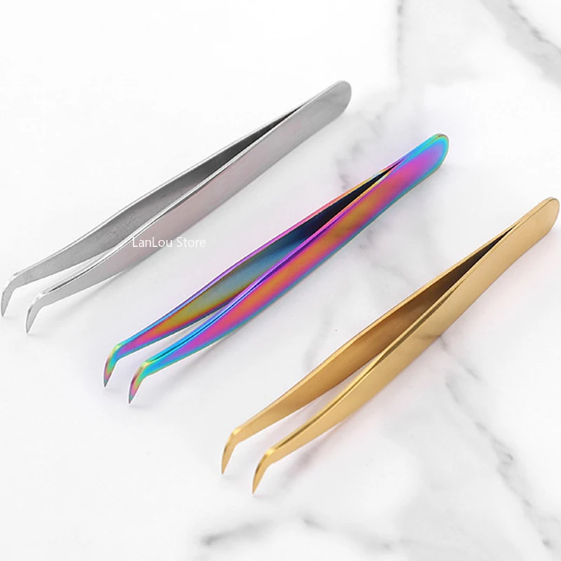 1 Pcs Eyelashes Tweezers Stainless Steel Superhard Tweezers High Precision Anti-static Tweezers for Eyelash Extensions