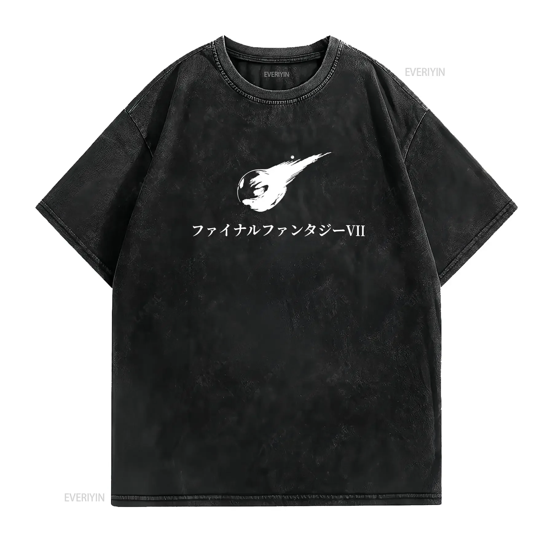 FF7 JP Title T shirt Multiple Colors vintage Washed designer clothes homme Stretched graphic fashion Top For Everyday Wear