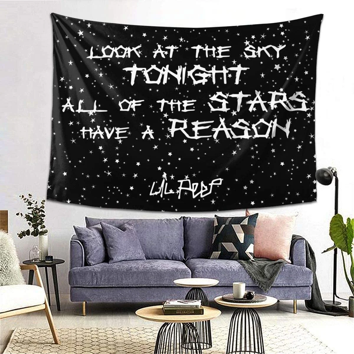 Wall Tapestry Look At The Sky Peep Hippie Tapestry Wall Hanging for Living Room Bedroom Dorm Room Home Decor