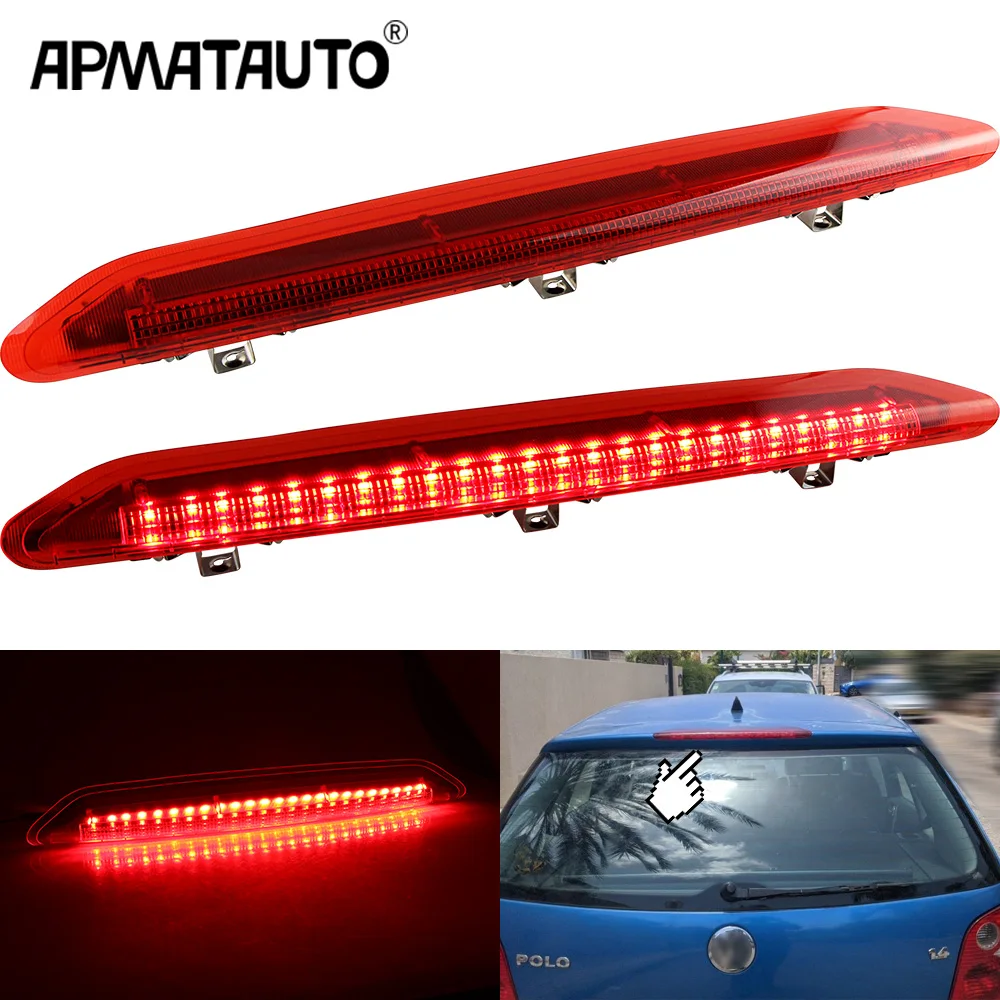 Spare Tire High Mount Brake Light Compatible for Polo-Derby 02-09 6Q6945097 3rd LED Rear Wheel Lights Third Tail Warning Lamp