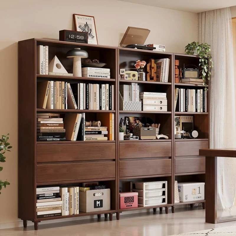 

Solid wood bookshelves floor-standing shelves study rooms whole wall combination bookcases home living room display