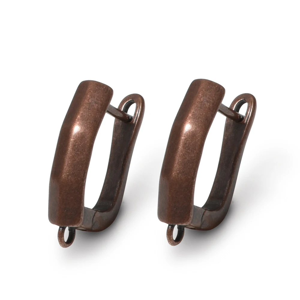 YANASI 1 Paar Ohrringhaken aus rotem Bronze-Messing, antiallergisch, für DIY-Handwerk, Schmuckzubehör, 18 Karat vergoldet – Detail 9