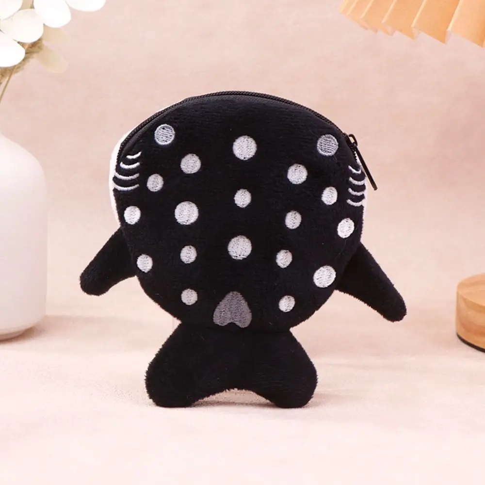 Cartoon Shark Whale Shark Coin Purse Bag Pendant Animal Shark Plush Wallet Creative Fashion Plush Coin Bag Earphone