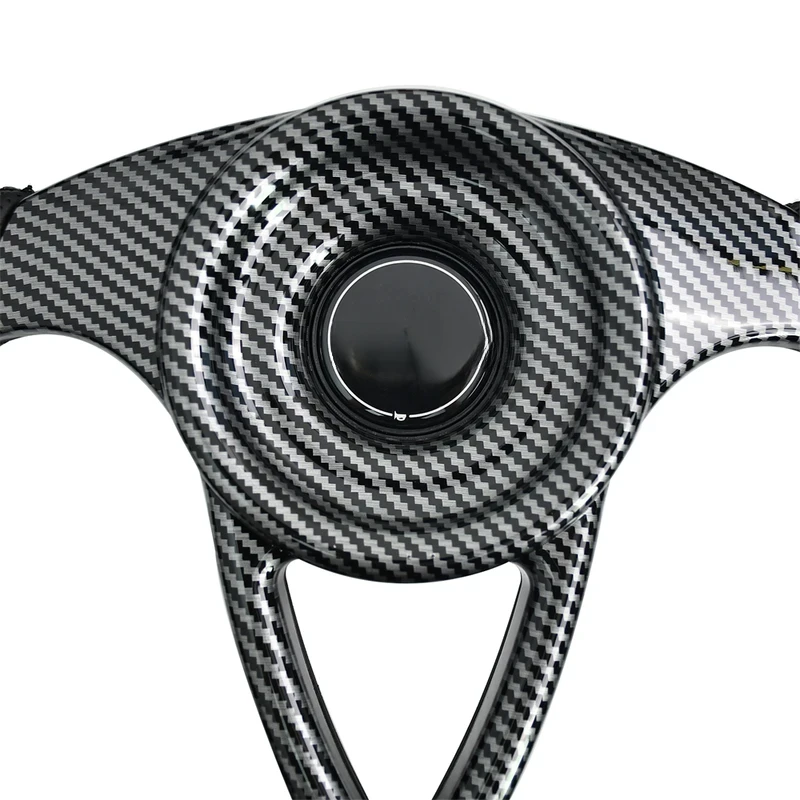 350mm D‑Shape Drift Simulation Racing Game Steering Wheel, Carbon Surface With Silver Aluminum Frame Game Upgrade Parts