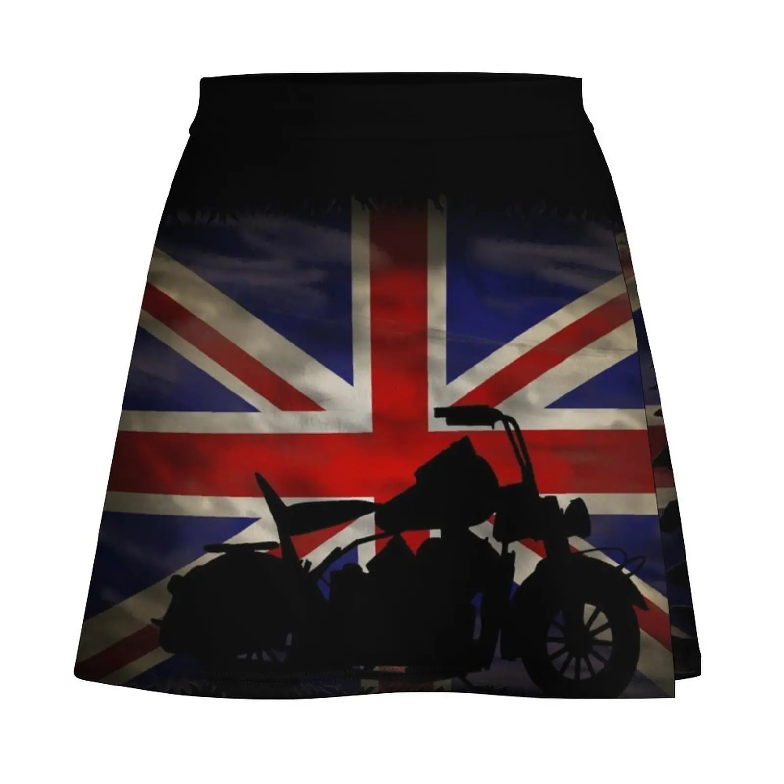 Vintage Biker British Flag Motorcycle Union Jack Mini Skirt japanese fashion chic and elegant woman skirt