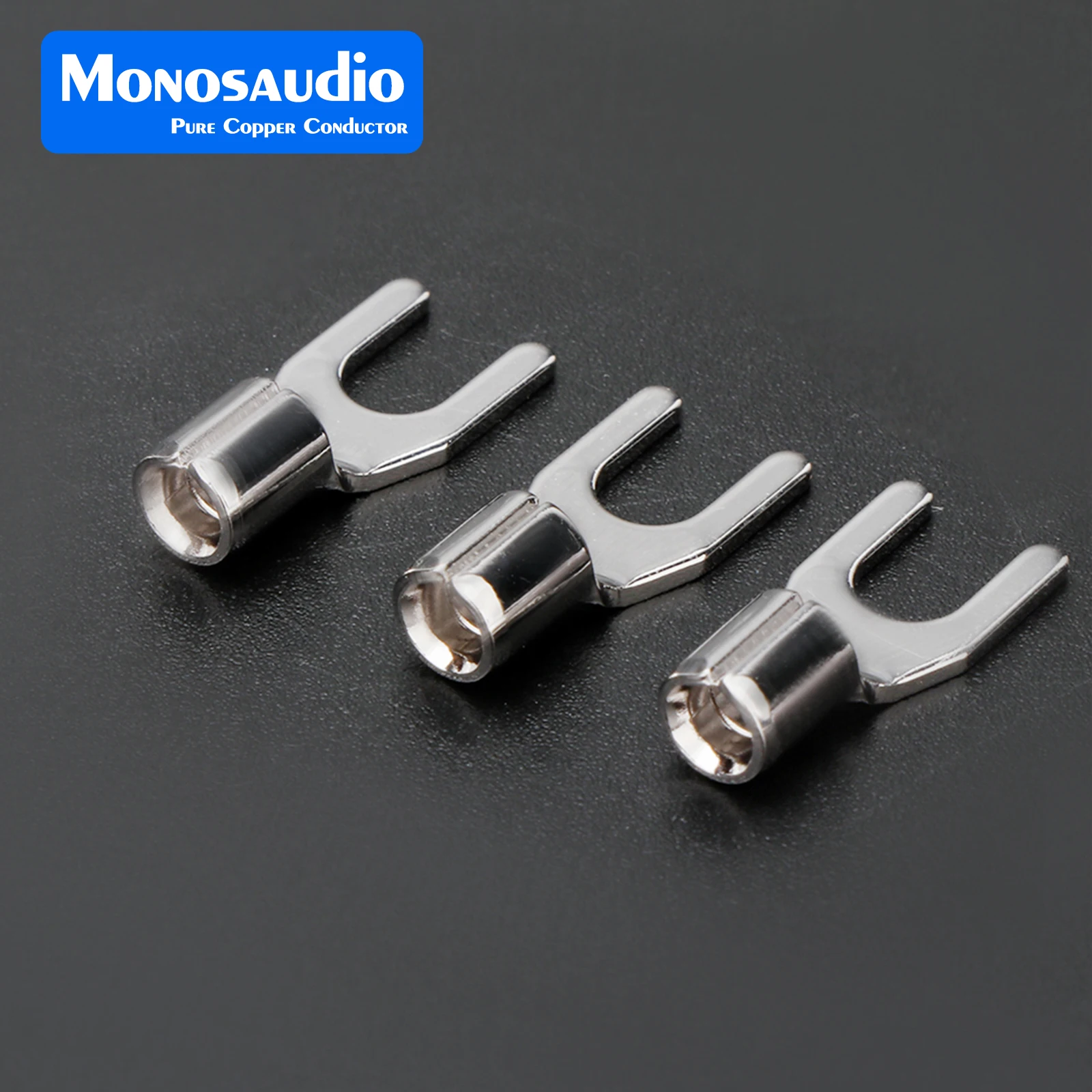 Monosaudio B6R Y6R Hifi Audio ทองแดงบริสุทธิ์โรเดียมชุบ Y Lug terminal/กล้วยปลั๊ก High-end Power Connector ลวดเชื่อม Lug