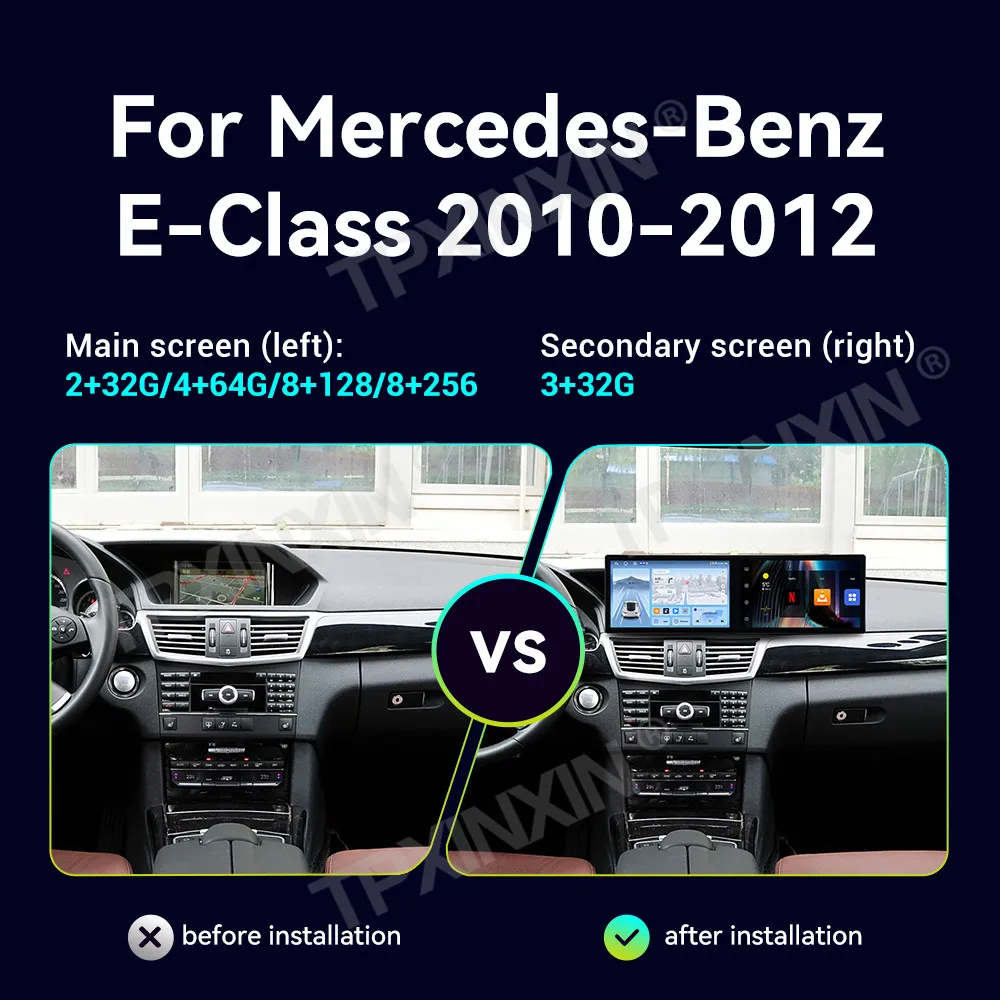 Car Accessories Radio For Benz E-Class 2010-2012 Android Auto GPS Navigation Multimedia Stereo Receiver Head Unit Offline Maps