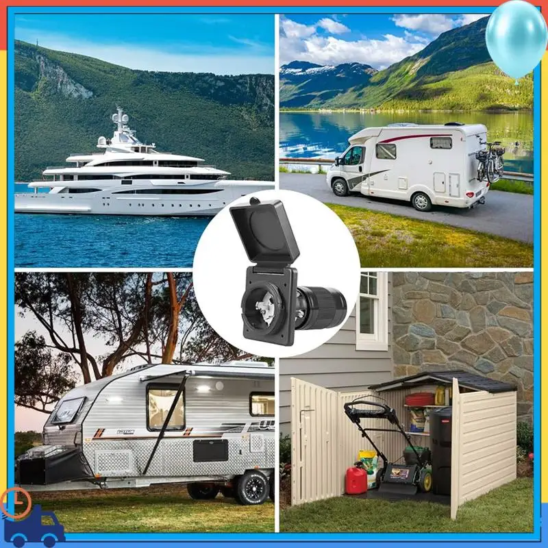 

A90Q-50 AMP Twist Lock RV Shore Power Inlet 125V/250V ,RV Shore Power Inlet With Weatherproof Boot Kit