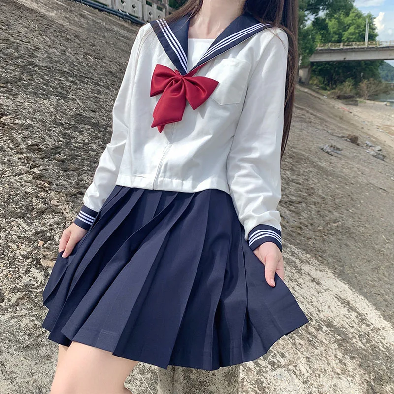 Japanese School Girl JK Uniform Student Sailor Suit Seifuku College Graduation Uniforms Cosplay Korean Sexy Pleated Skirt