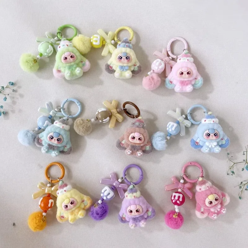 Flocking Dessert Three-Year-Old Baby Jewelry Accessories Cartoon Cute Key Chain Bag Pendant Trendy Play Pendant