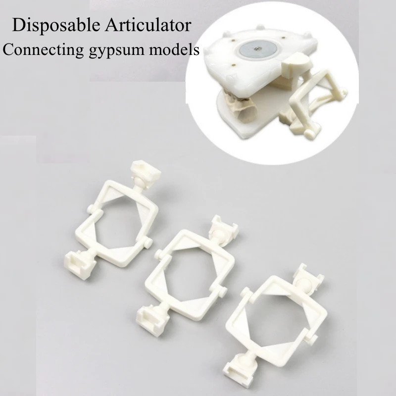100Pcs Disposable Dental Articulator Plastic Simple Occlusal Jaw Bite Rack Frame Black White HolMouth Bite der Lab Tool