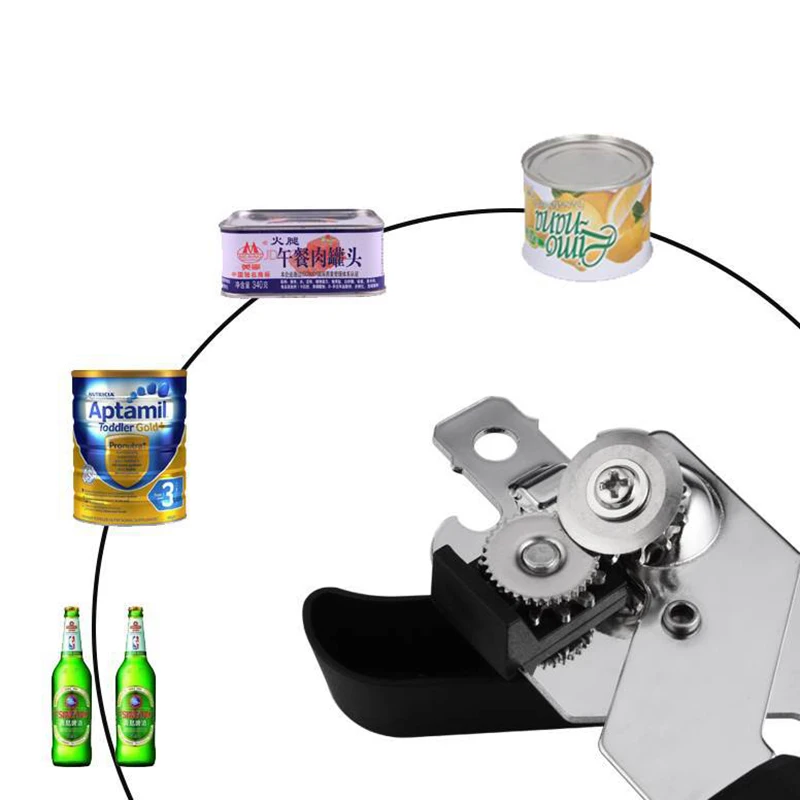 Abridor de latas Manual profesional multifuncional de acero inoxidable, abridor de latas de agarre de cerveza artesanal, utensilios de cocina
