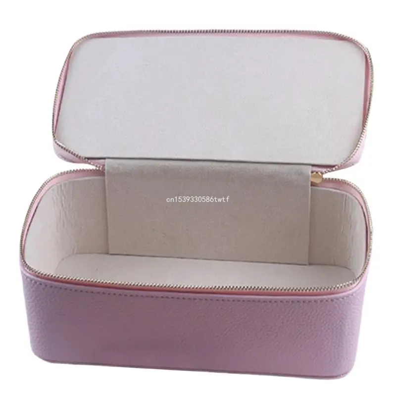 Multi Pocket Jewelry Fashionable PU Leather with Velvets Lining Accessories Holder Secure Storage Box Dropship