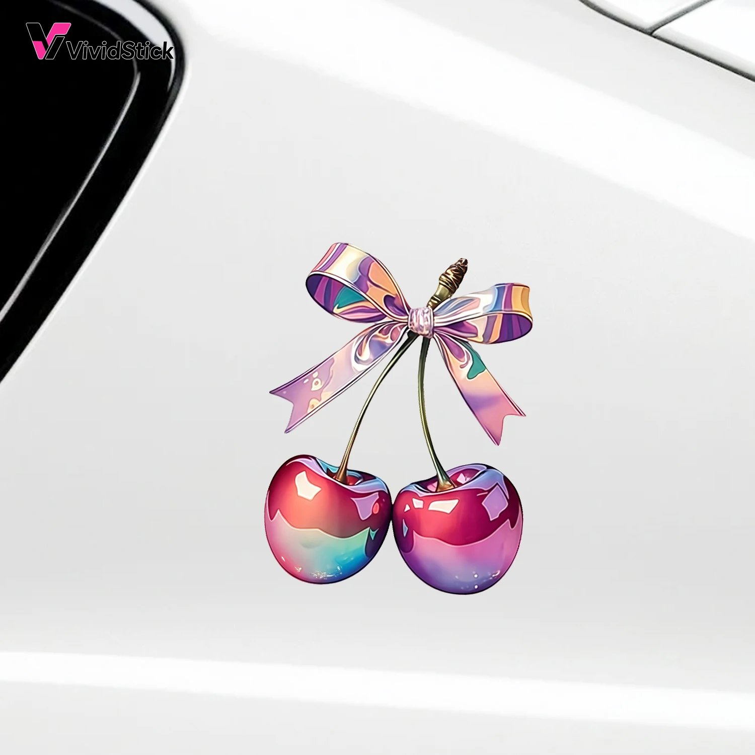 

1, яркая радужная вишневая автомобильная наклейка, самоклеящаяся прочная виниловая наклейка, подходящая для мотоциклов и автомобилей, лучший подарок