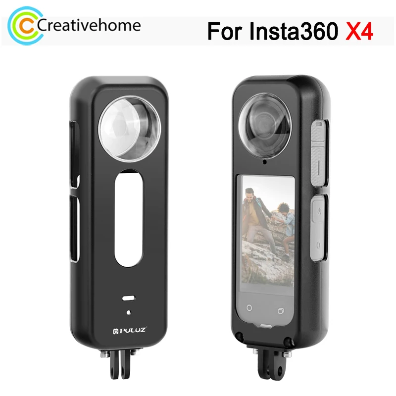 PULUZ Metal Protective Case For Insta360 X4 Action Camera Lightweight Video Cage Shockproof Frame with Lens Cover