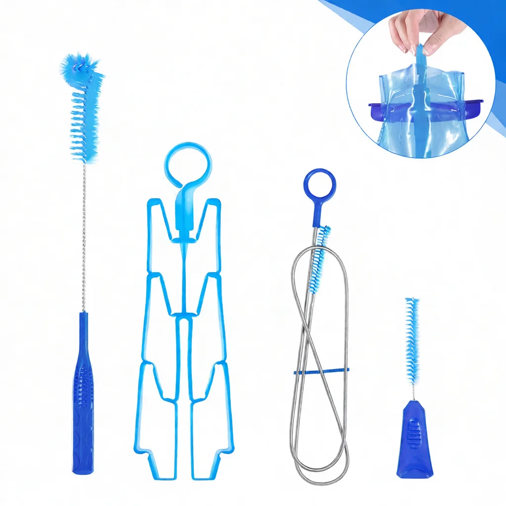 Cleaning Brush Equipment For Water Bottle Hose Hydration Bladder Flexible Stainless Steel Long Straw Scrubber