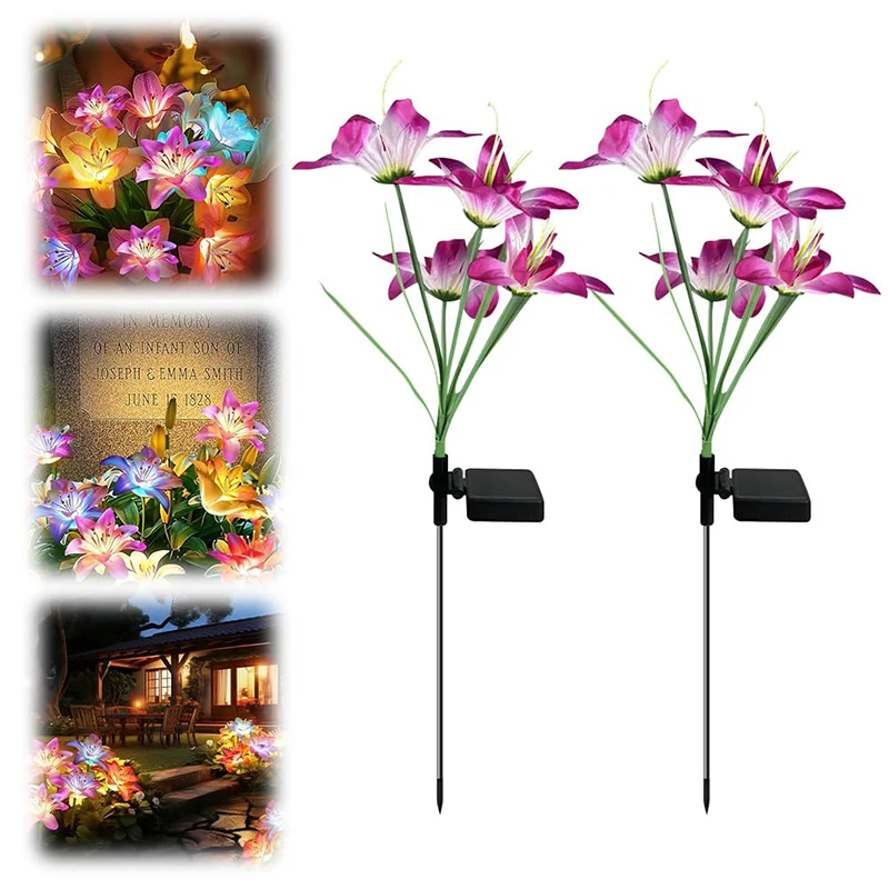 

New Solar Flowers Lights Garden Lights Outdoor Waterproof Courtyard Garden Lawn Lamp Unique Solar Lights Home Decorative Lamp