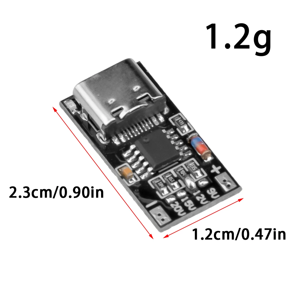 USB-C PD Trigger Board M￳dulo PD/QC Decoy Board Carga R￡pida USB Tipo-c para 12v DC Boost Module Supply Change Module Charger Board