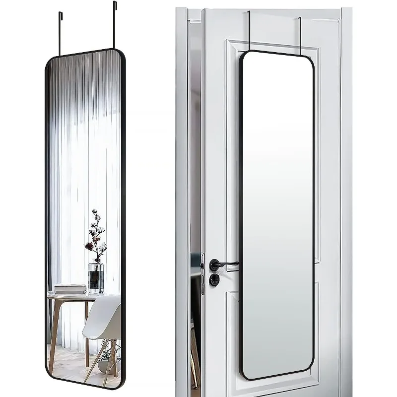 Mirror Rectangle Full Body Length Door Hanging Wall Mounted Metal Frame Dressing Make-up Mirrors for Entryway Bedroom Bathroom