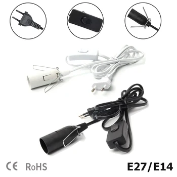 E14 E27 soket 1.8m güç kablosu kablosu lamba tabanı ile anahtarı tel ab için kolye LED ampul Hanglamp süspansiyon tutucu
