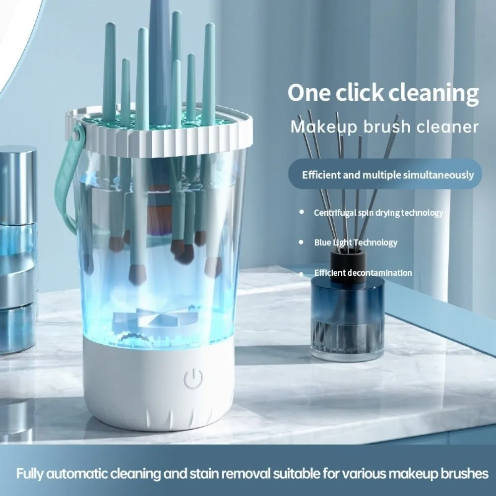 Transparent Electric Makeup Brush Cleaner and Dryer Quick Drying Fast Cleaning Automatic Cosmetic Washing Tool Multipurpose