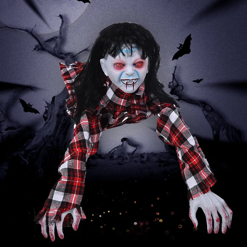 New halloween for men and women, crawling horror ghost doll scene decoration, ghost props, holiday escape room decoration