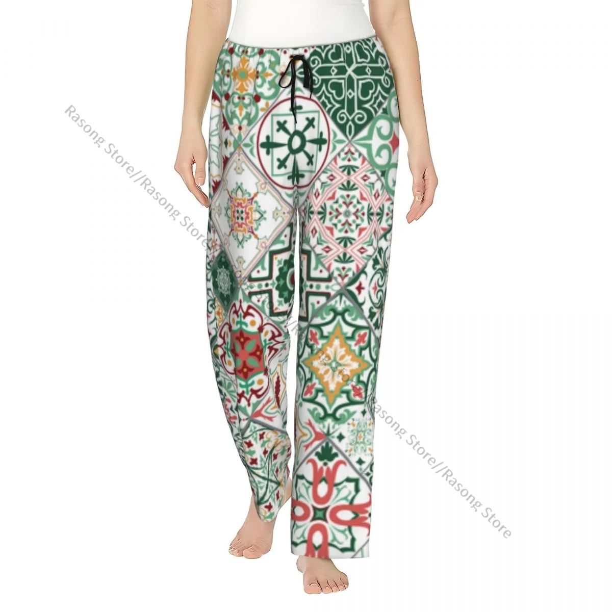 

Portuguese Spanish Italian Style Women Sleep Pants Warm Flannel Lounge Pants for Winter Nights