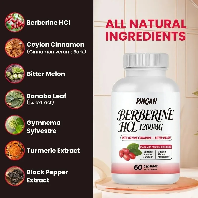 Huanglian Su Capsules Contain Ceylon Cinnamon Bitter Gourd, Banana Leaves, and Spoon Vine Immune, Metabolic, Digestive Health,