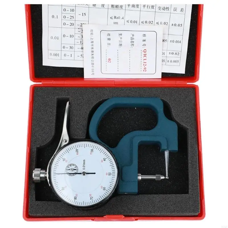 92MF Precise 0-10mm Thickness Measuring Tool Dials Thickness Gauge Lightweight Easy Operation for Engineers Precise Pointers