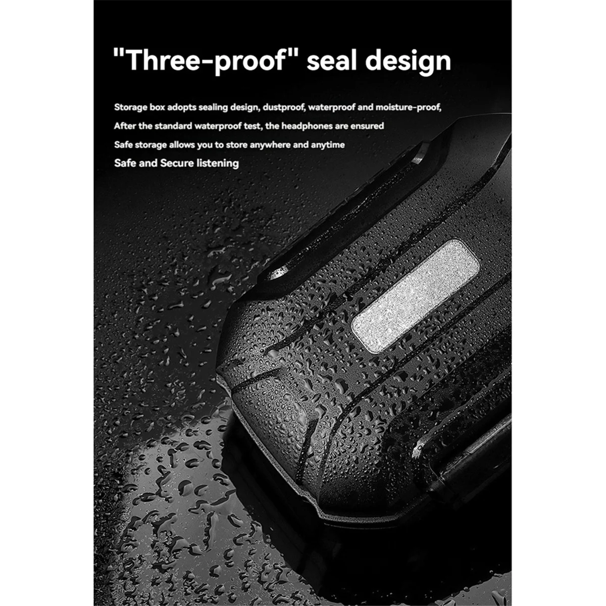 A57G-Caixa de armazenamento de fone de ouvido, grande capacidade, à prova de poeira, à prova d'água, à prova de choque, transparente, preta