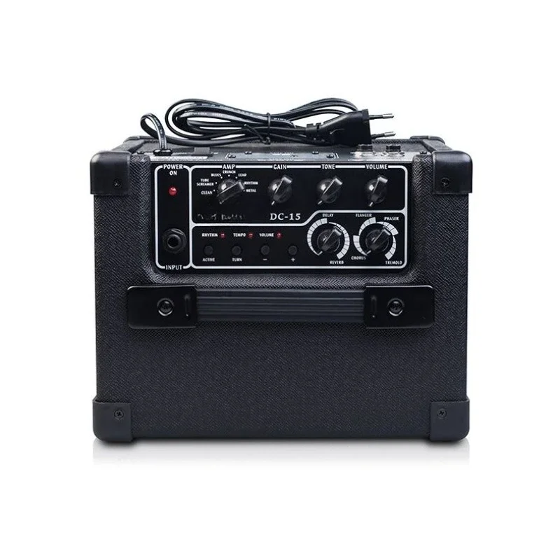 Electric guitar digital speaker = portable drum machine effect device