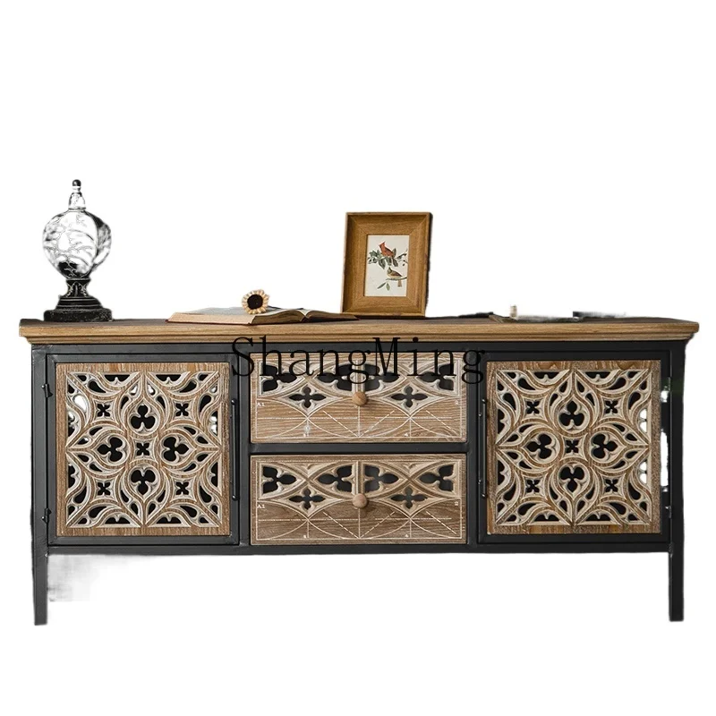 

ZYH retro solid wood cabinet, cafe, store decoration, locker, entrance entrance cabinet