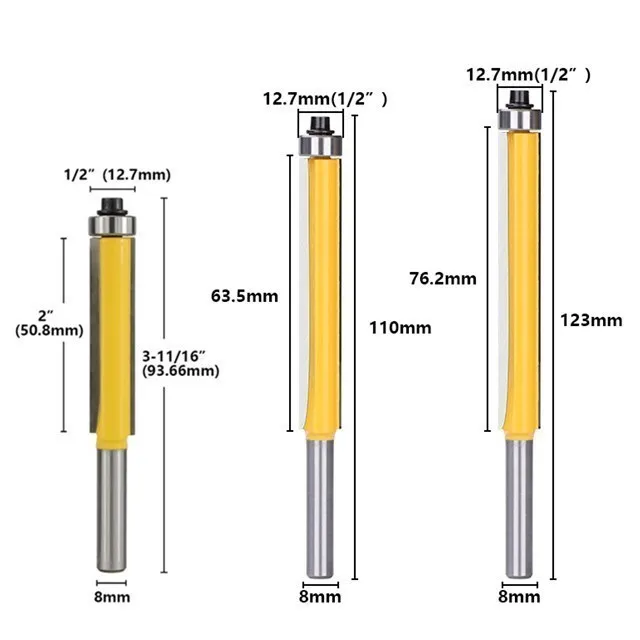 XCAN 1pc/2pc/3pc 8mm Shank Tenon Cutter Set 1/2\