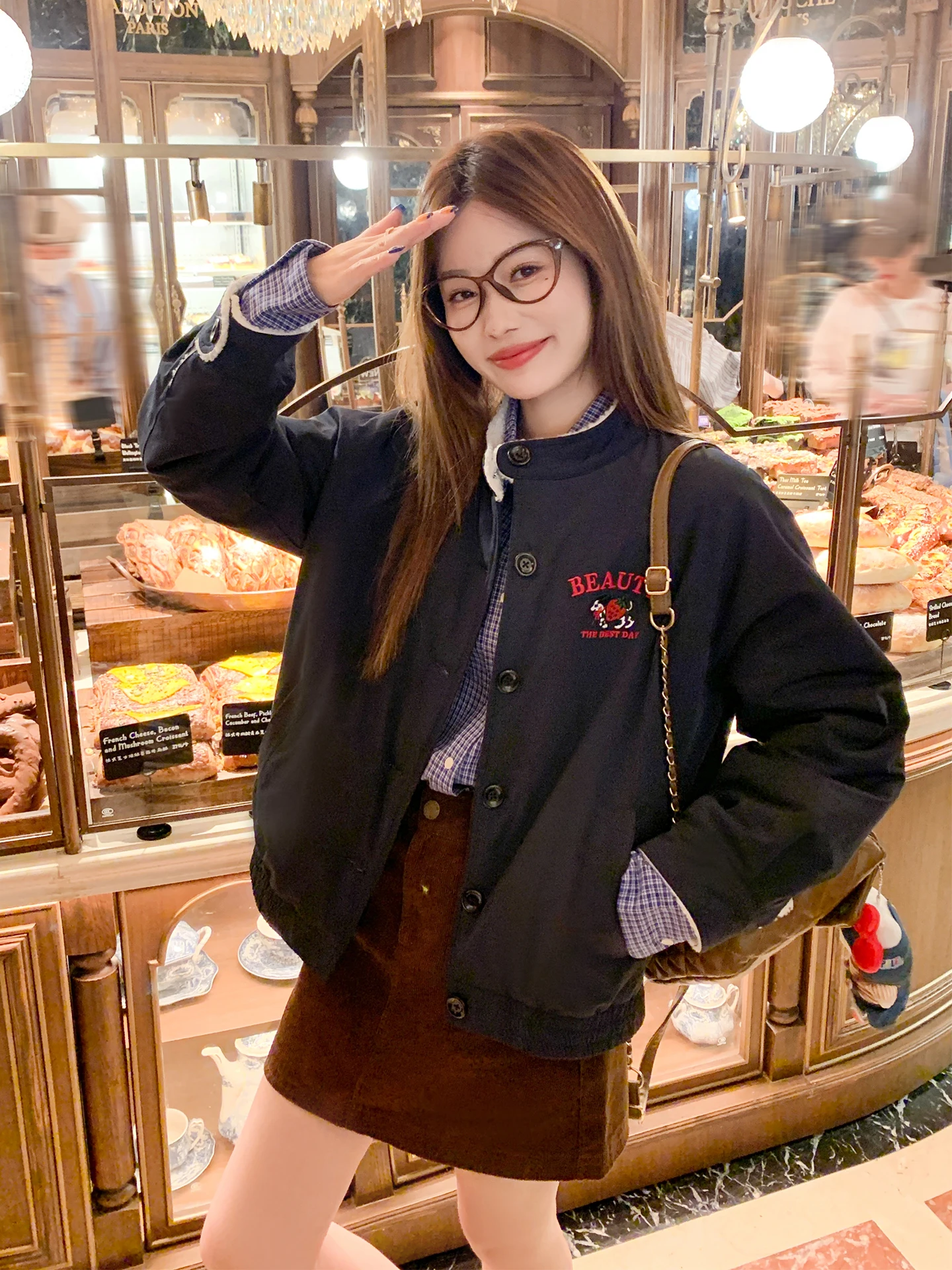 

Женская зимняя утепленная куртка Zeng Xiao с подкладкой из овечьей шерсти, свободного кроя, с воротником-стойкой, теплая, новая коллекция