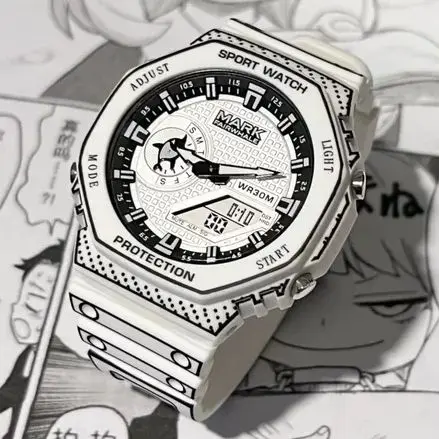 

MARK FAIRWHALE 4470 New Trend Cartoon Fashion Sport Digital Resin Chronograph Men Watches Sport Multifunction LED Electronic