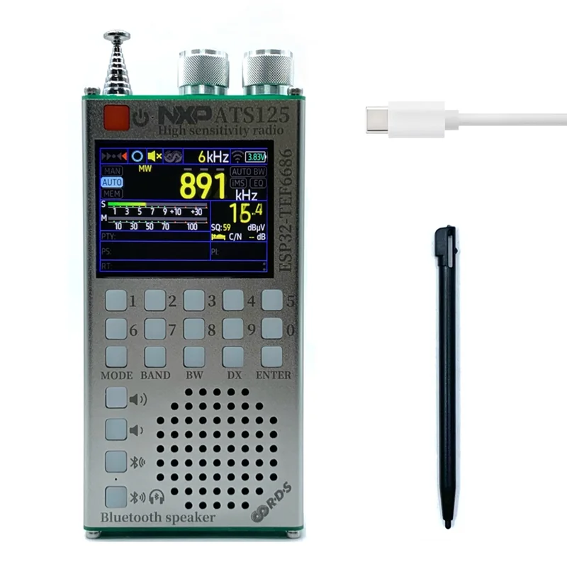 

-A95Z ATS125 ESP32 65-108Mhz Portable Radio Receiver ESP32 65-108Mhz Portable Radio Dual-Mode Bluetooth Stereo Radio