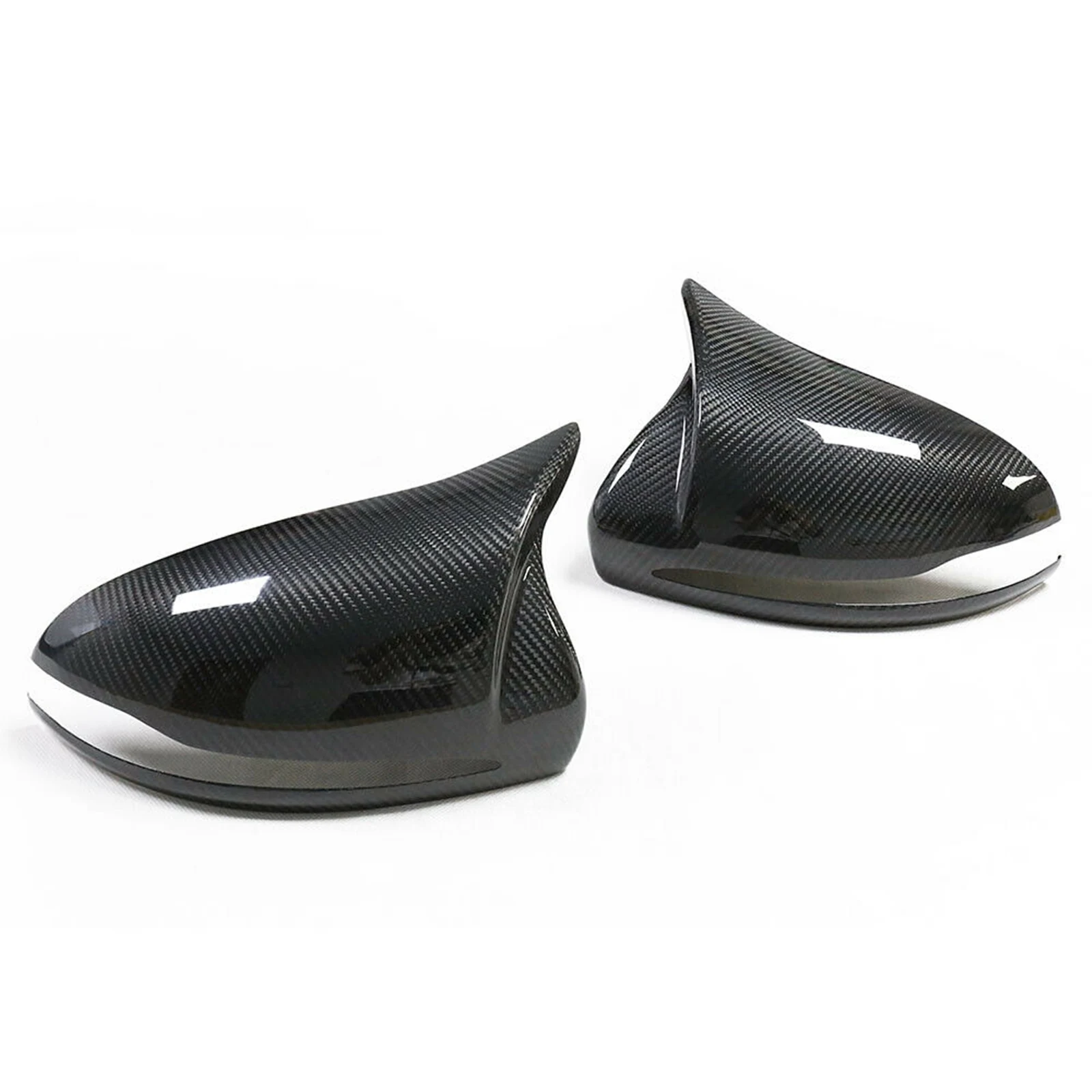 2PCS Carbon Fiber Car Exterior Mirror Cover Add On Side Rear View Caps Shell For Mercedes Benz C217 W205 W238 2014-2020