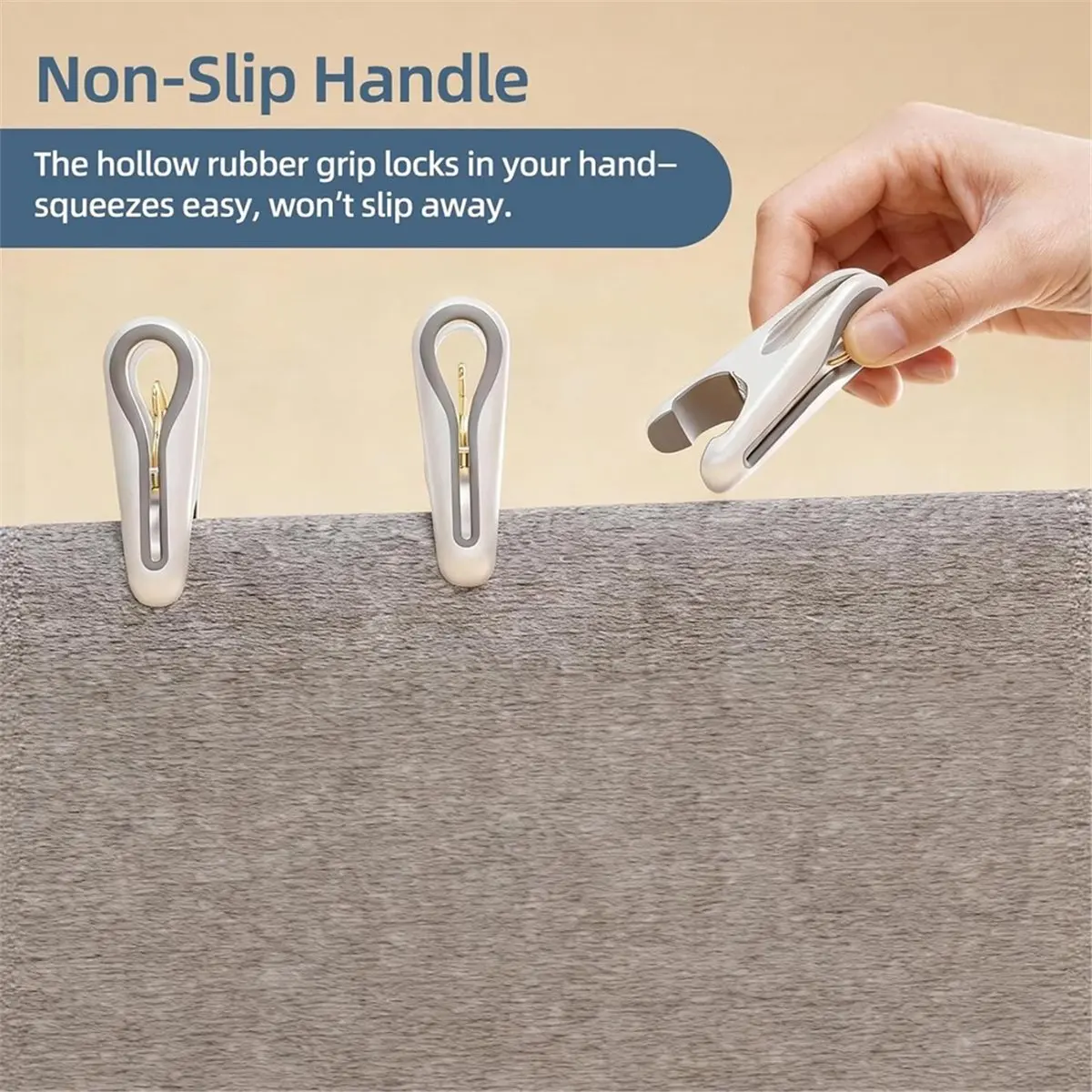 

Plastic ClothesPins Heavy Duty Out Door 36 Pack with Storage Box, 2.5" Clips with Non-Slip No-Trace Design for Laundry