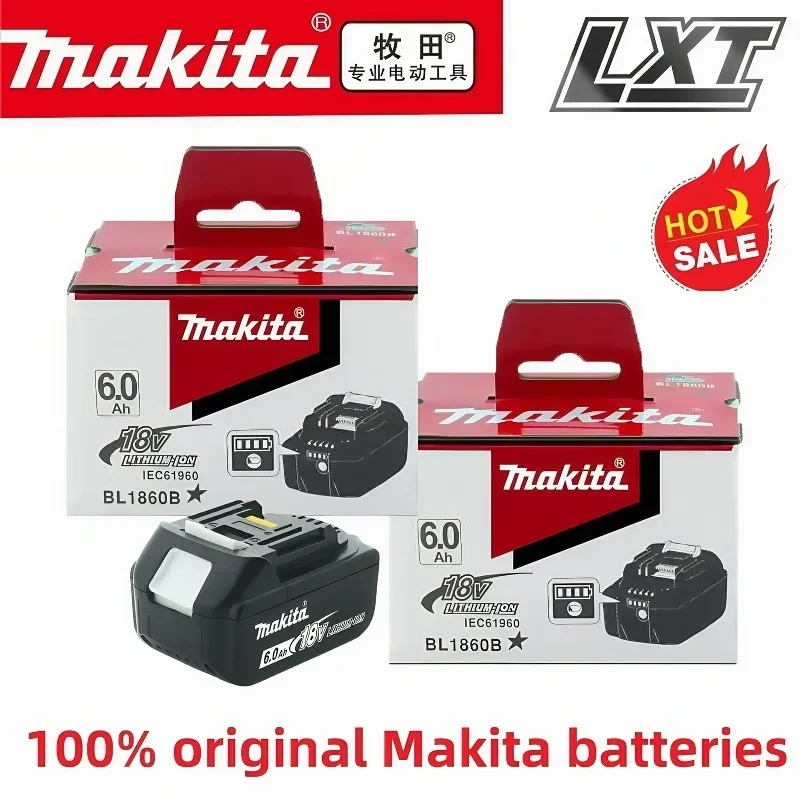 

Genuine Makita 18v Battery With Charger Rechargeable Lithium Ion for BL1850 BL1880 Makita 18 v Battery 6.0Ah LXT400 Power Tool