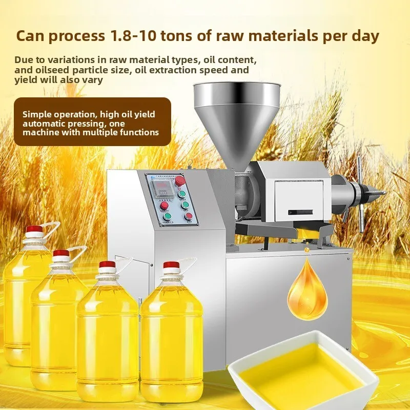 Fully Automatic Press Machine For Sunflower Seeds, Soybeans, Various Materials, Stainless Steel Spiral Type, Rapeseed Oil,
