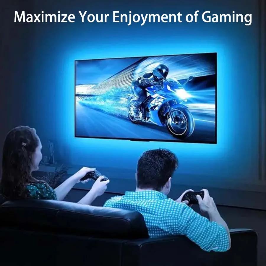 5V RGB LED strip, flexible TV backlight, USB powered, 24-key remote control, multiple colors available, suitable for gaming atmo